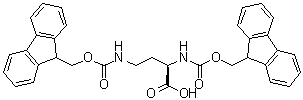 结构式 CAS# 1217645-10-7, (2R)-2,4-二[[芴甲氧羰基]氨基]丁酸