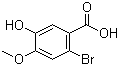 结构式 CAS# 121936-68-3, 6-溴异香兰酸; 2-溴-5-羟基-4-甲氧基苯甲酸