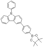 结构式 CAS# 1219956-30-5, 9-苯基-3-[4-(4,4,5,5-四甲基-1,3,2-二氧硼杂环戊烷-2-基)苯基]-9H-咔唑