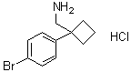 structure of CAS# 1228878-45-2, 1-(4-Bromophenyl)cyclobutanemethanamine hydrochloride (1:1)