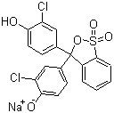 structure of CAS# 123333-64-2, Chlorphenol Red sodium salt;4,4'-(3H-2,1-Benzoxathiol-3-ylidene)bis[2-chlorophenol] S,S-dioxide monosodium salt