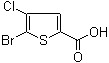 structure of CAS# 123418-69-9, 5-Bromo-4-chloro-2-thiophenecarboxylic acid