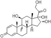结构式 CAS# 124-94-7, 曲安西龙; 9a-氟-11b,16a,17a,21-四羟基-1,4-孕烯-3,20-二酮