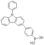 structure of CAS# 1240963-55-6, [4-(9-Phenyl-9H-carbazol-3-yl)phenyl]boronic acid