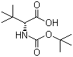 structure of CAS# 124655-17-0, N-Boc-D-tert-leucine;(R)-N-(tert-Butoxycarbonyl)-tert-leucine