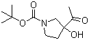 structure of CAS# 1246650-71-4, tert-Butyl 3-acetyl-3-hydroxypyrrolidine-1-carboxylate
