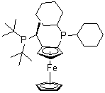 (2S)-1-[(1S)-1-[Bis(1,1-dimethylethyl)phosphino]ethyl]-2-(dicyclohexylphosphino)ferrocene molecular structure (CAS 1246841-00-8)