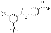 structure of CAS# 125973-56-0, 4-[[3,5-Bis(trimethylsilyl)benzoyl]amino]benzoic acid;Am 555S; Amsilarotene; TAC 101