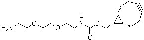 结构式 CAS# 1263166-93-3, N-[2-[2-(2-氨基乙氧基)乙氧基]乙基]氨基甲酸 (1alpha,8alpha,9beta)-双环[6.1.0]壬-4-炔-9-基甲基酯