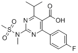 structure of CAS# 1263475-93-9, Rosuvastatin Impurity 40;4-(4-Fluorophenyl)-6-isopropyl-2-[(n-methyl-n-methylsufonyl)amino]pyrimidine-5-carboxylic acid