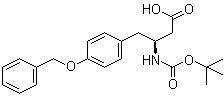 structure of CAS# 126825-16-9, (3S)-4-[4-(Benzyloxy)phenyl]-3-(tert-butoxycarbonylamino)butanoic acid