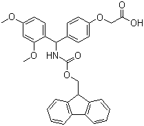 structure of CAS# 126828-35-1, 4-[(2,4-Dimethoxyphenyl)(Fmoc-amino)methyl]phenoxyacetic acid;Rink Amide Linker