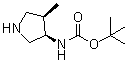 structure of CAS# 127199-55-7, (3R-cis)-(4-Methyl-3-pyrrolidinyl)carbamic acid 1,1-dimethylethyl ester