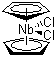 structure of CAS# 12793-14-5, Niobocene dichloride;Bis(cyclopentadienyl)niobium(IV) dichloride