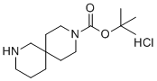 structure of CAS# 1279866-58-8, tert-Butyl 2,9-diazaspiro[5.5]undecane-9-carboxylate hydrochloride