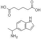 structure of CAS# 1282097-87-3, 1-(1H-Indol-5-yl)ethanamine adipate;Hexanedioic acid, compd. with alpha-methyl-1H-indole-5-methanamine (1:1)