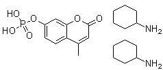 结构式 CAS# 128218-53-1, 4-甲基-7-(磷酰氧基)-2H-1-苯并吡喃-2-酮二(环己胺)盐