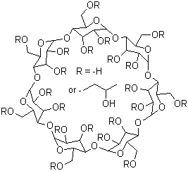 structure of CAS# 128446-35-5, Hydroxypropyl-beta-cyclodextrin ;beta-Cyclodextrin 2-hydroxypropyl ethers; HPBCD; HPCD