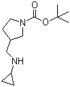 结构式 CAS# 1289387-40-1, 3-[(环丙基氨基)甲基]-1-吡咯烷甲酸叔丁酯