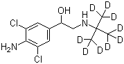 structure of CAS# 129138-58-5, Clenbuterol-D9