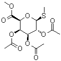 结构式 CAS# 129541-34-0, 甲基 1-硫代-beta-D-半乳吡喃糖苷酸甲酯三乙酸酯