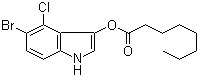 结构式 CAS# 129541-42-0, 5-溴-4-氯-1H-吲哚-3-基辛酸酯