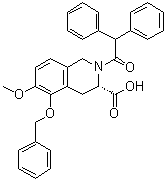 structure of CAS# 1316755-16-4, (3S)-2-(2,2-Diphenylacetyl)-1,2,3,4-tetrahydro-6-methoxy-5-(phenylmethoxy)-3-isoquinolinecarboxylic acid