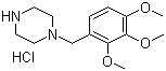 structure of CAS# 13171-25-0, Trimetazidine dihydrochloride ;1-(2,3,4-Trimethoxybenzyl)piperazine dihydrochloride;