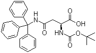 structure of CAS# 132388-68-2, Boc-N-beta-Trityl-L-asparagine;Boc-Asn(Trt)-OH