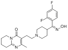 structure of CAS# 132961-05-8, Risperidone EP Impurity B;3-[2-[4-[(Z)-C-(2,4-difluorophenyl)-N-hydroxycarbonimidoyl]piperidin-1-yl]ethyl]-2-methyl-6,7,8,9-tetrahydropyrido[1,2-a]pyrimidin-4-one