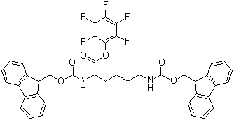 结构式 CAS# 132990-14-8, N,N'-双(芴甲氧羰基)-L-赖氨酸五氟苯基酯