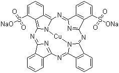 structure of CAS# 1330-38-7, Direct Blue 86;C.I. 74180; Disodium [29H,31H-phthalocyaninedisulphonato(4-)-N29,N30,N31,N32]cuprate(2-)