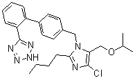 structure of CAS# 1332713-64-0, 5-[4'-[[2-Butyl-4-chloro-5-[(1-methylethoxy)methyl]-1H-imidazol-1-yl]methyl][1,1'-biphenyl]-2-yl]-2H-tetrazole