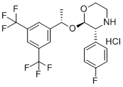 structure of CAS# 1333998-21-2, Des-1,2,4-triazol-3-one-5-methyl (2R,3R,2-(S))-Aprepitant Hydrochloride;(2R,3R)-2-{(1S)-1-[3,5-Bis(trifluoromethyl)phenyl]ethoxy}-3-(4-fluorophenyl)morpholine hydrochloride (1:1)