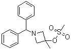 structure of CAS# 133891-87-9, 1-(Diphenylmethyl)-3-methyl-3-((methylsulfonyl)oxy)azetidine;Methanesulfonic acid 1-benzhydryl-3-methyl-azetidin-3-yl ester