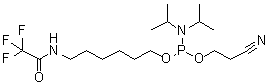 structure of CAS# 133975-85-6, N,N-Bis(1-methylethyl)phosphoramidous acid 2-cyanoethyl [6-[(2,2,2-trifluoroacetyl)amino]hexyl] ester;Aminolink 2; TFA-Aminolinker Amidite