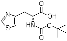 结构式 CAS# 134107-69-0, N-叔丁氧羰基-3-(噻唑-4-基)-D-丙氨酸