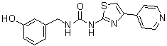 结构式 CAS# 1342278-01-6, 1-(3-羟基苄基)-3-[4-(吡啶-4-基)噻唑-2-基]脲