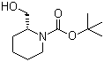 结构式 CAS# 134441-61-5, (R)-2-(羟甲基)哌啶-1-甲酸叔丁酯