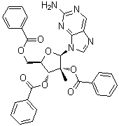 structure of CAS# 1345969-99-4, 9-(2,3,5-Tri-O-benzoyl-2-C-methyl-beta-D-ribofuranosyl)-9H-purin-2-amine