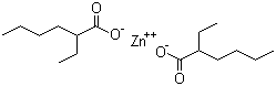 Zinc bis(2-ethylhexanoate) molecular structure (CAS 136-53-8)