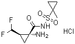 结构式 CAS# 1360828-80-3, (1R,2R)-1-氨基-2-(二氟甲基)-N-[(1-甲基环丙基)磺酰基]环丙烷甲酰胺盐酸盐