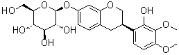 structure of CAS# 136087-29-1, 2'-Hydroxy-3',4'-dimethoxyisoflavan 7-beta-D-glucoside;3',4'-Dimethoxy-2'-hydroxyisoflavan 7-O-beta-D-glucopyranoside; Isomucronulatol 7-O-glucoside