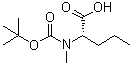 结构式 CAS# 136092-78-9, N-(叔丁氧羰基)-N-甲基-L-正缬氨酸