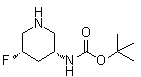 structure of CAS# 1363378-08-8, N-[(3R,5S)-5-Fluoro-3-piperidinyl]carbamic acid 1,1-dimethylethyl ester