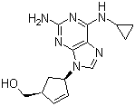 结构式 CAS# 136470-78-5, 阿巴卡韦; (1S,4R)-4-[2-氨基-6-(环丙氨基)-9H-嘌呤-9-基]-2-环戊烯-1-甲醇