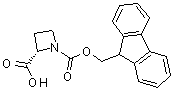 (2S)-1,2-吖丁啶二甲酸 1-芴甲基酯分子结构 (CAS 136552-06-2)