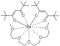 structure of CAS# 136629-60-2, Bis(2,2,6,6-tetramethylheptane-3,5-dionato)(tetraglyme)barium;Tetraglymebis(2,2,6,6-tetramethylheptane-3,5-dionato)barium