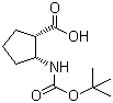 structure of CAS# 137170-89-9, (1S,2R)-2-(tert-Butoxycarbonylamino)cyclopentanecarboxylic acid;(1S,2R)-cis-2-(Boc-Amino)cyclopentanecarboxylic acid