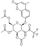 结构式 CAS# 137686-93-2, 4-甲基-7-[[3,4,6-三-O-乙酰基-2-脱氧-2-[(三氟乙酰基)氨基]-beta-D-吡喃葡萄糖基]氧基]-2H-1-苯并吡喃-2-酮